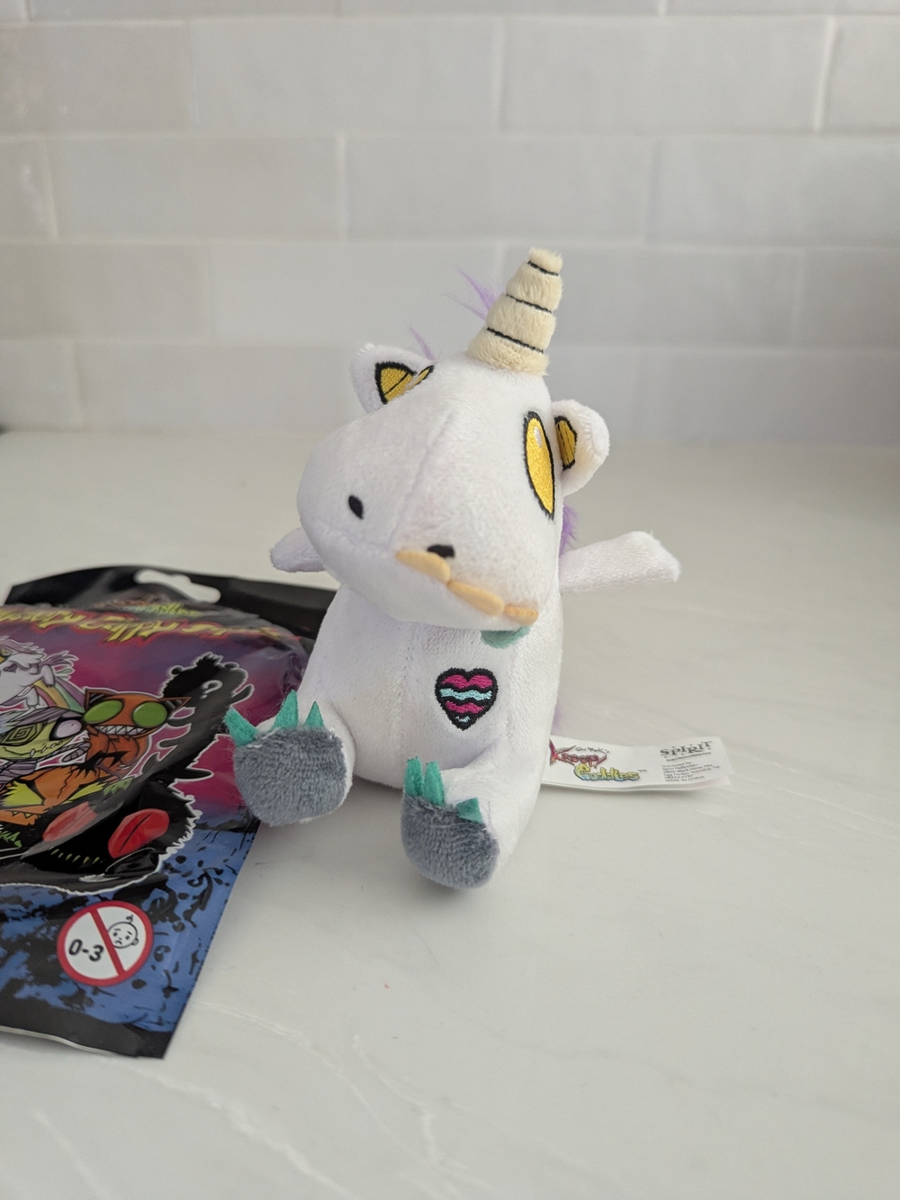 Plush White Unicorn Stuffed Animal Pendant Keychain